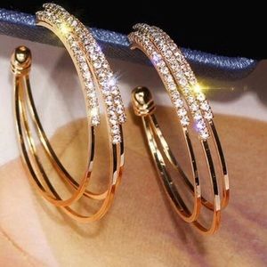 18K yellow gold plated hoop earrings